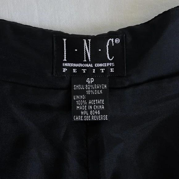 INC International Concepts Petite Velvet Trousers | Black | Size 4P | EUC - Picture 6 of 13